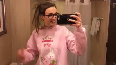 Favorite Gibi Video - Her Nipples Get Hard and 10 Seconds in She Tries to Hide Them