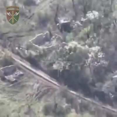 A Ukrainian drone operator followed a Russian 2S3 "Akatsiya" 152-mm self-propelled howitzer which not only lead to the destruction of the vehicle with an FPV quad, but also an attack on the base of the crew and the storage for ammunition and fuel.