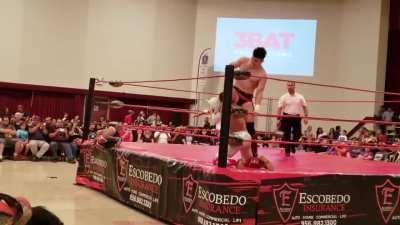 Thunder Rosa made to lose balance by her male opponent