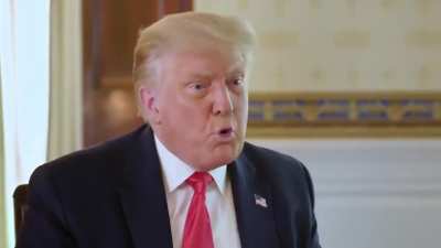 Trump trying to look like he belongs, by interviewing himself (whoever did this editing is a genius)