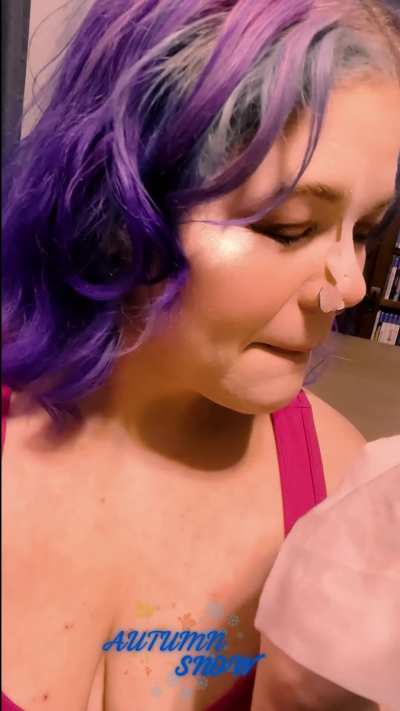 I love catching cum on my face