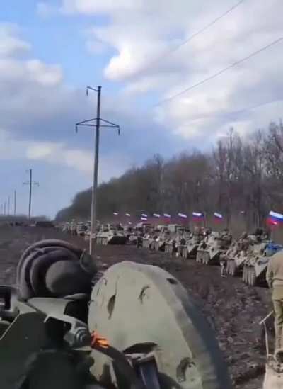 Ru pov: Russian "🅾️" BTR column somewhere in Ukraine