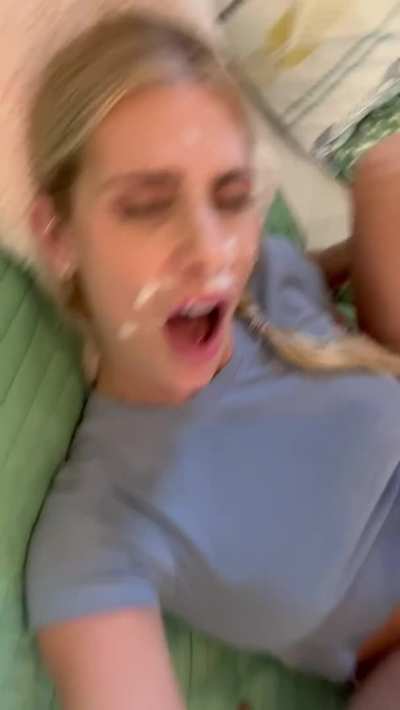 Cum on my face but keep fucking me after