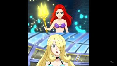 ariel transforms cynthia into a mermaid