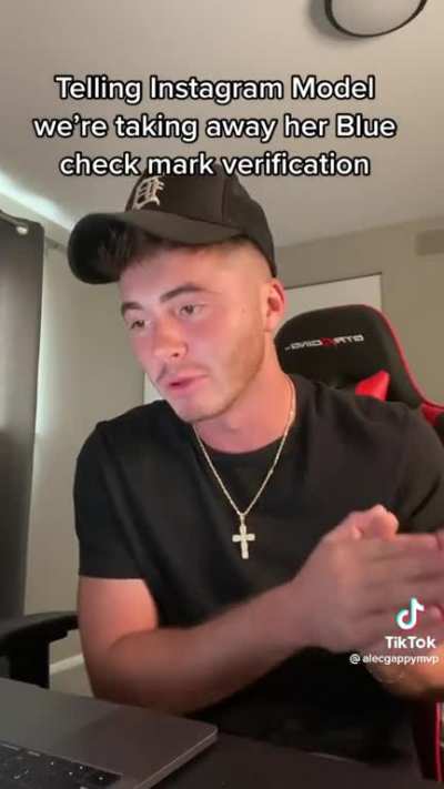 Prank calling an Instagram model and telling her that Instagram are taking away her blue verification tick.