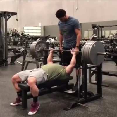 Lifting at the gym.