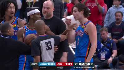 [Highlight] Richardson cheap shots Giddey in the backcourt leading to a flagrant foul