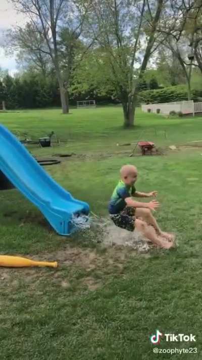 He slidin