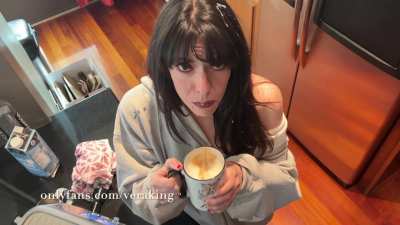 The best part of waking up is your cum in my cup (and all over my face)!