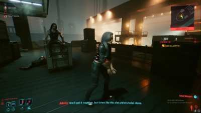 "Leave her alone, V." If you say so I guess