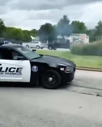 Charger vs Police Charger at Cars &amp;amp; Coffee Meet [USA]