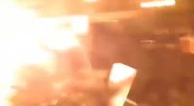Ukrainian citizens using Molotov cocktails to stop Russian invaders