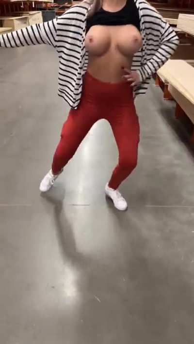 Hittin the sprinkler inside of Home Depot