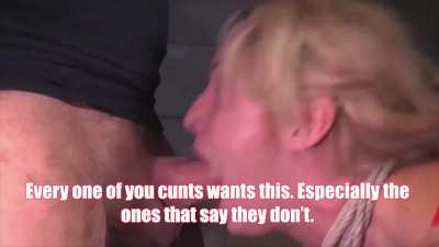 Apologize to me for being such a slut.