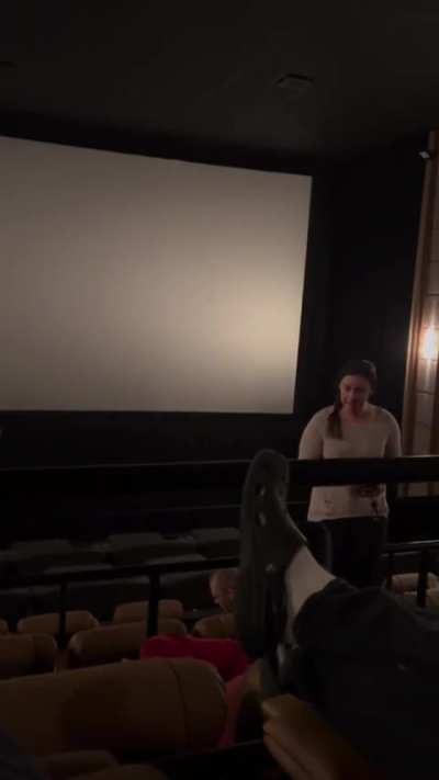 Guy refuses to leave seat someone paid for in theater