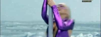 Sara Jean Underwood as Bustice poledancing on "Attack of the Show"