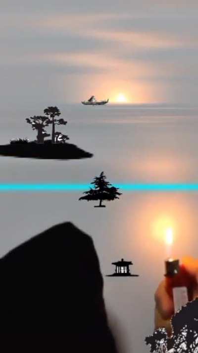 Usage of lighter and a video effect to make the art look amazing