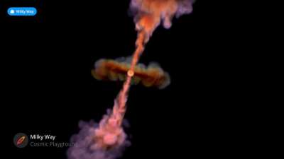 Herbig–Haro (HH) objects are formed when narrow jets of partially ionised gas ejected by stars collide with nearby clouds of gas and dust. (Credit: Milky Way app)
