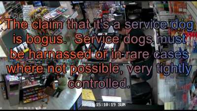 Entitled woman with a "service dog"