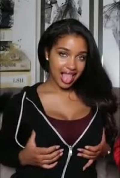 Corie squeezing her titties