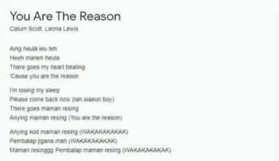 you are the reason