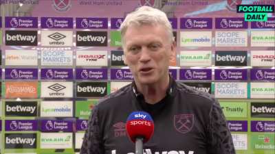 Moyes still can't believe where West Ham are before the Spurs match: "I'm laughing, the question you asked me there was 'Are you pleased Chelsea dropped points?'"