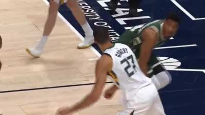 Rudy dunks on Gi&aacute;nnis synced to Careless Whisper.