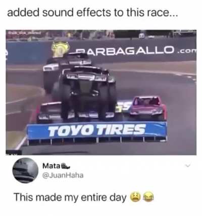 Car race with added sound effects