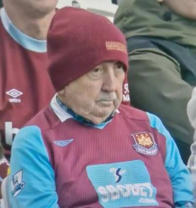 West Ham fan blinking "T-O-R-T-U-R-E" in morse code