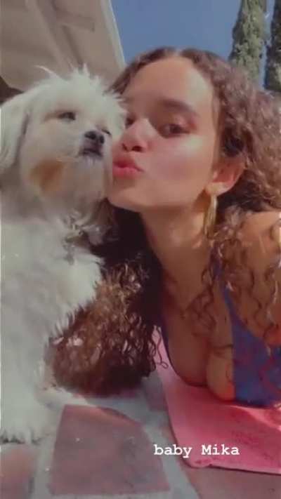 With her puppy