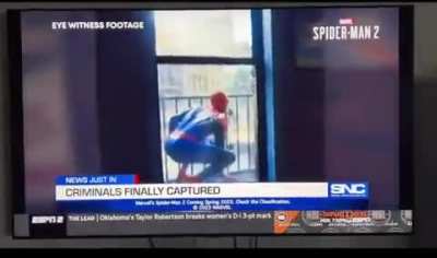 Spider-Man 2 (coming spring 2023) ad shown on ESPN