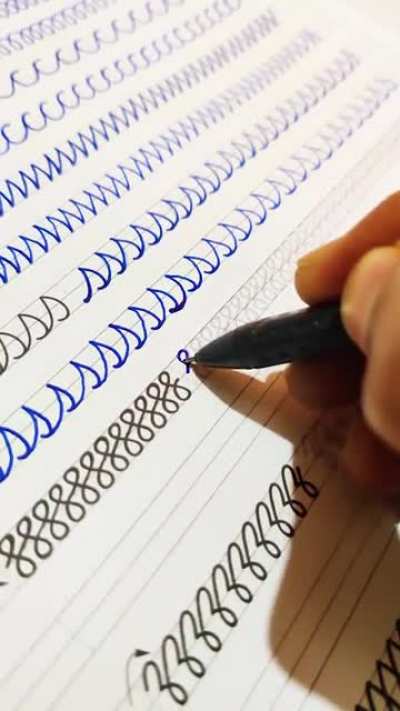 Fingers and wrist movement exercises for better cursive handwriting and calligraphy