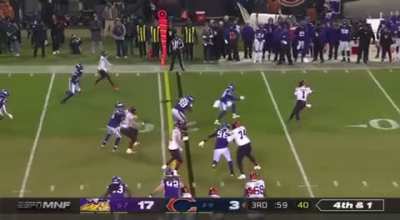 [highlight] Steve Levy with a very weird call after the Vikings sack Justin Fields
