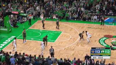 [Highlight] Jaylen Brown gets the steal on Randle to send the game to OT!