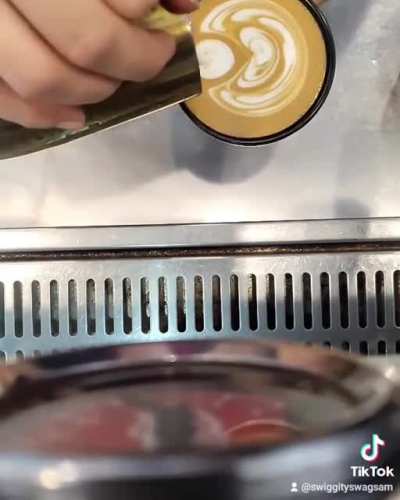 Latte art in slow motion!