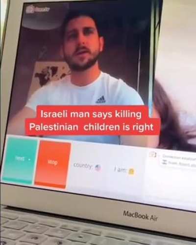 ISRAELI MAN SAYS ALL PALESTINIAN KIDS SHOULD BE KILLED