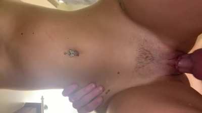 long strokes show a sexy belly ripple from below