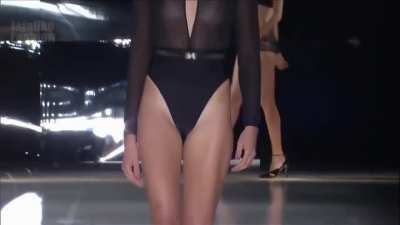 See-through strutting on the catwalk