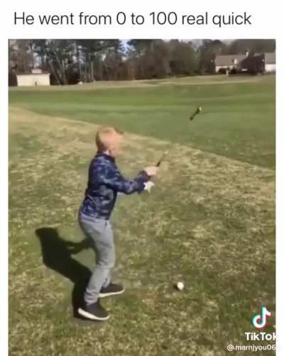 He went from 0 to 100 real quick