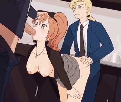 Doing her job as the sexretary