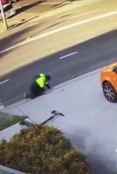 He's checking to see if he's still alive, cause he can't believe it either