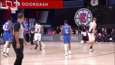 A side view of Marcus Morris ankle attack, clearly intentional. Notice also ref Fitzgerald staring at it, and nothing