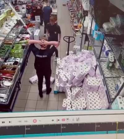 These guys trying to move bundles of toilet paper like it&rsquo;s a solid block