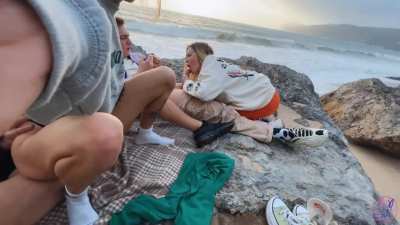 Huge Cumshot at a Public Beach
