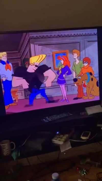 Omg lol I love scooby doo and Johnny bravo such a great clip. Let&rsquo;s spilt up gang ;)
