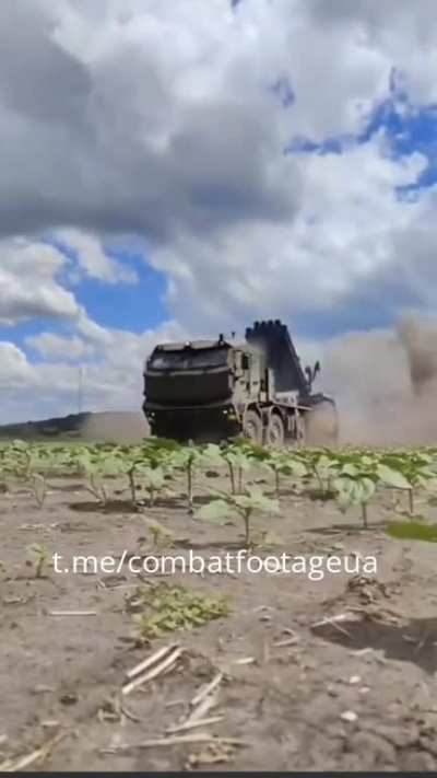 Rare footage of the combat operation of the Ukrainian 220mm MLRS "Bureviy" on the Tatra chassis. Zaporizhzhia direction.