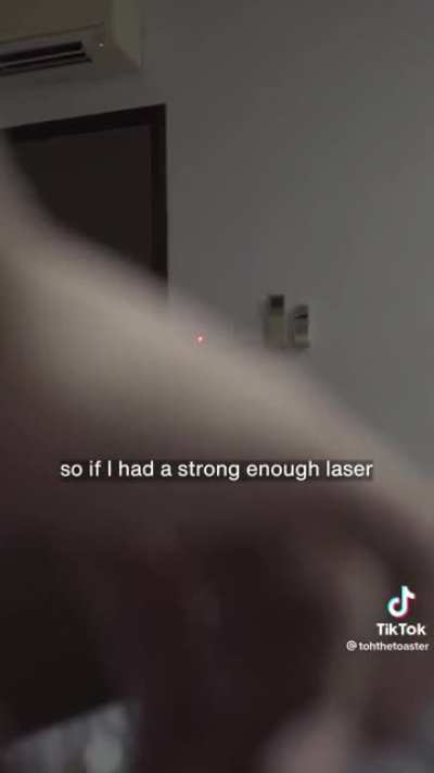 Using laser to switch off lights