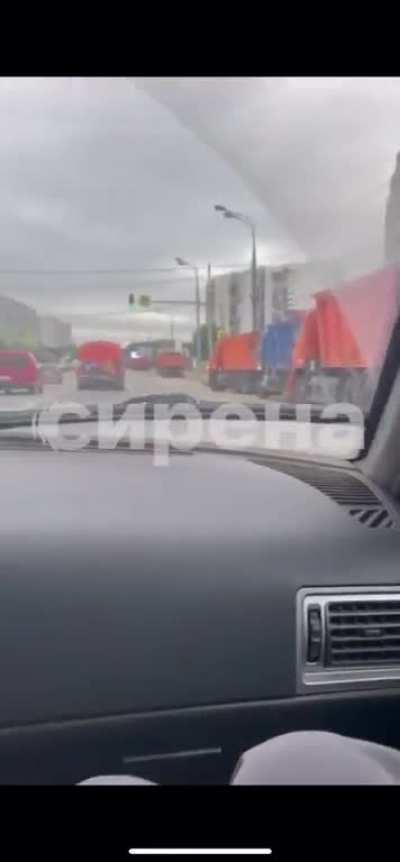 Dump Trucks Being Staged For Roadblocks on Outskirts of Moscow