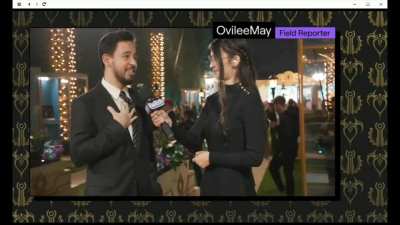 Poor interviewer didn't realize they were talking to Mike Shinoda from Linkin Park until he introduced himself. He is so cool