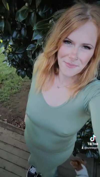 No bra pierced nipples